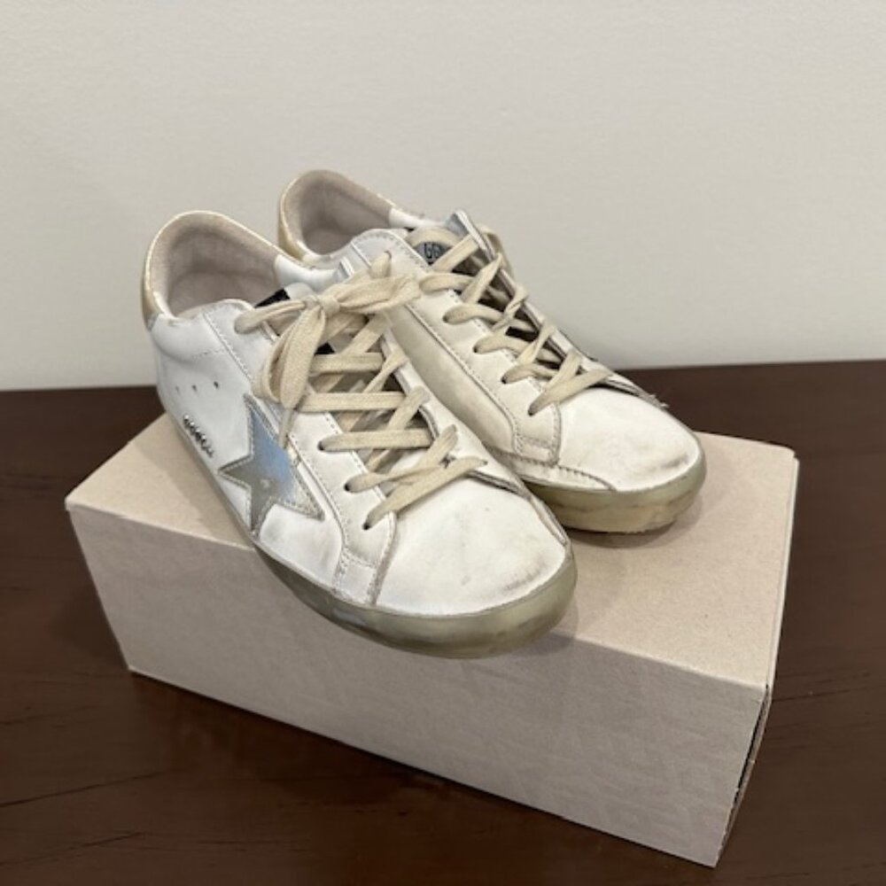 Golden Goose Super-Star Classic White/Gold Sz 38